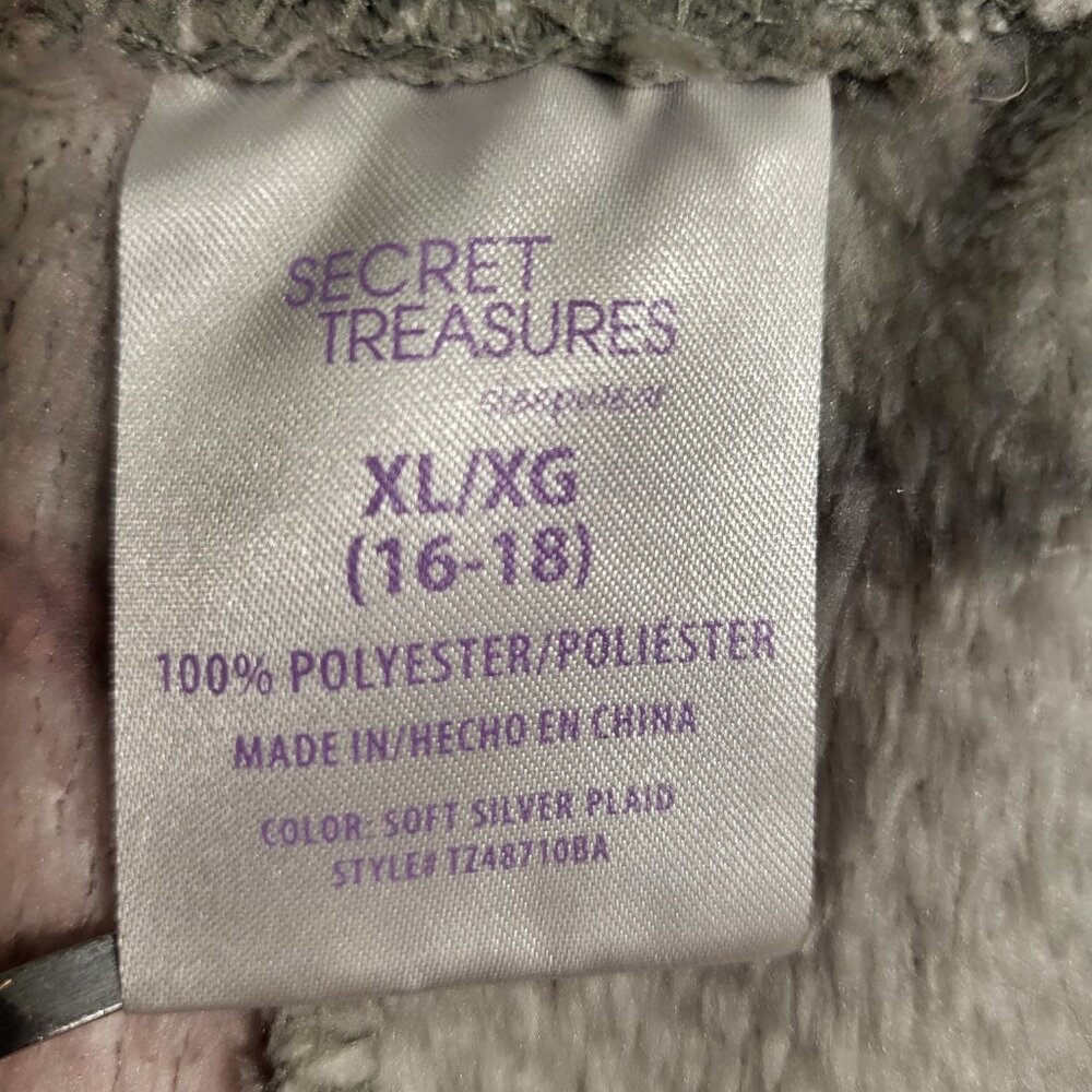 Secret Treasure Woman's Pajama Pant Size XL 16/18 Gray/Pink/White Plaid - Picture 6 of 7